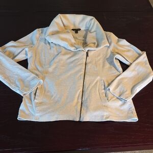 Banana Republic Light Heather Gray Atsemmetric Moto Zip Sweater Jacket